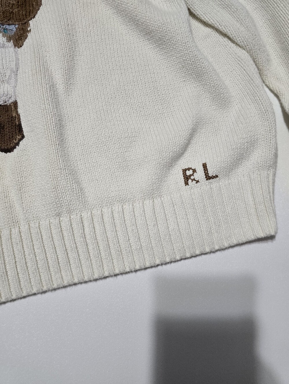 Polo Ralph Lauren Bear Long Sleeve Crew Neck Sweater Size L - Picture 3 of 12